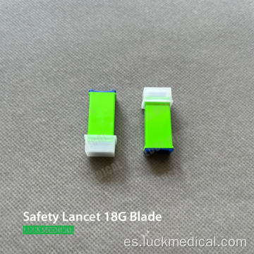 Safety Blood Lancet Blade Tipo 18G